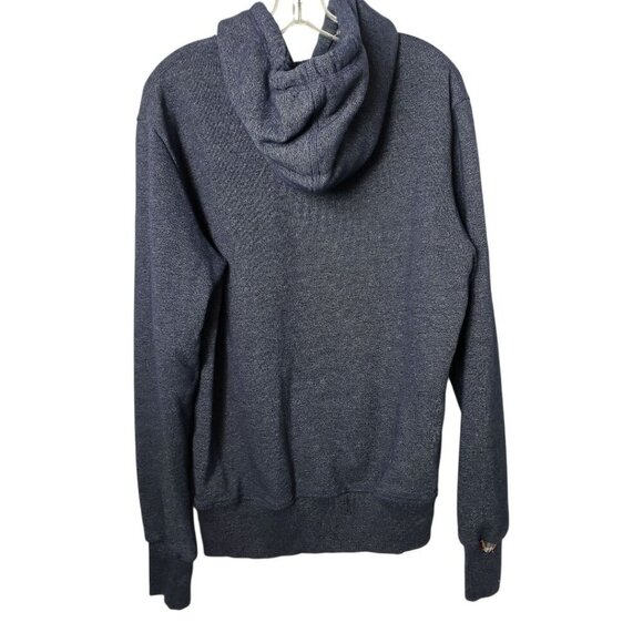 Superdry Grit Tab Vtg Hoodie Pullover With Drawstrings Navy Blue Large - Picture 2 of 14